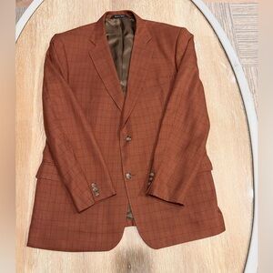 Men's Rust Checkered Blazer